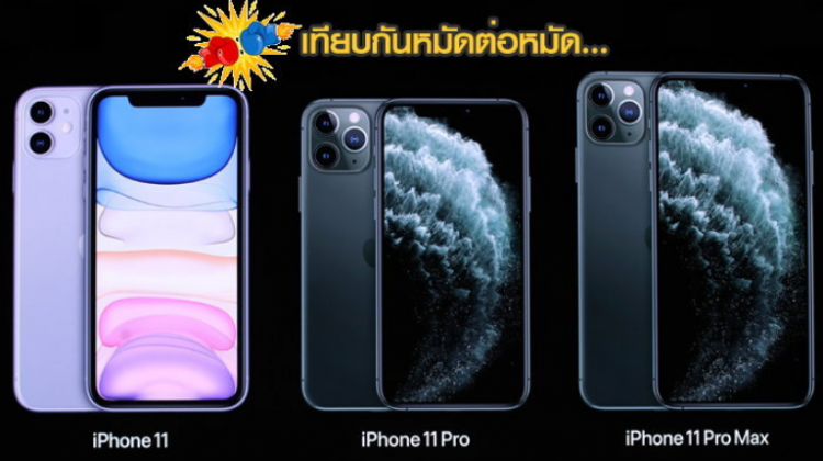 เปรียบเทียบ iPhone 11 VS iPhone 11 Pro / iPhone 11 Pro Max เลือกตัวไหนดี?